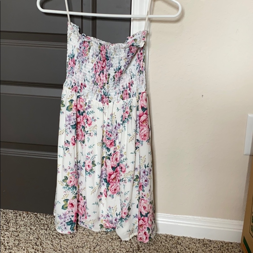Strapless floral dress